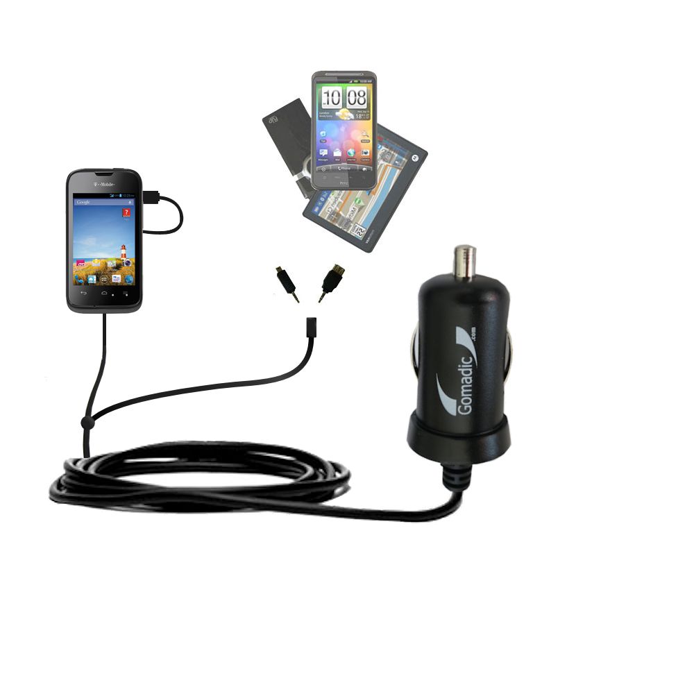 mini Double Car Charger with tips including compatible with the T-Mobile Prism II