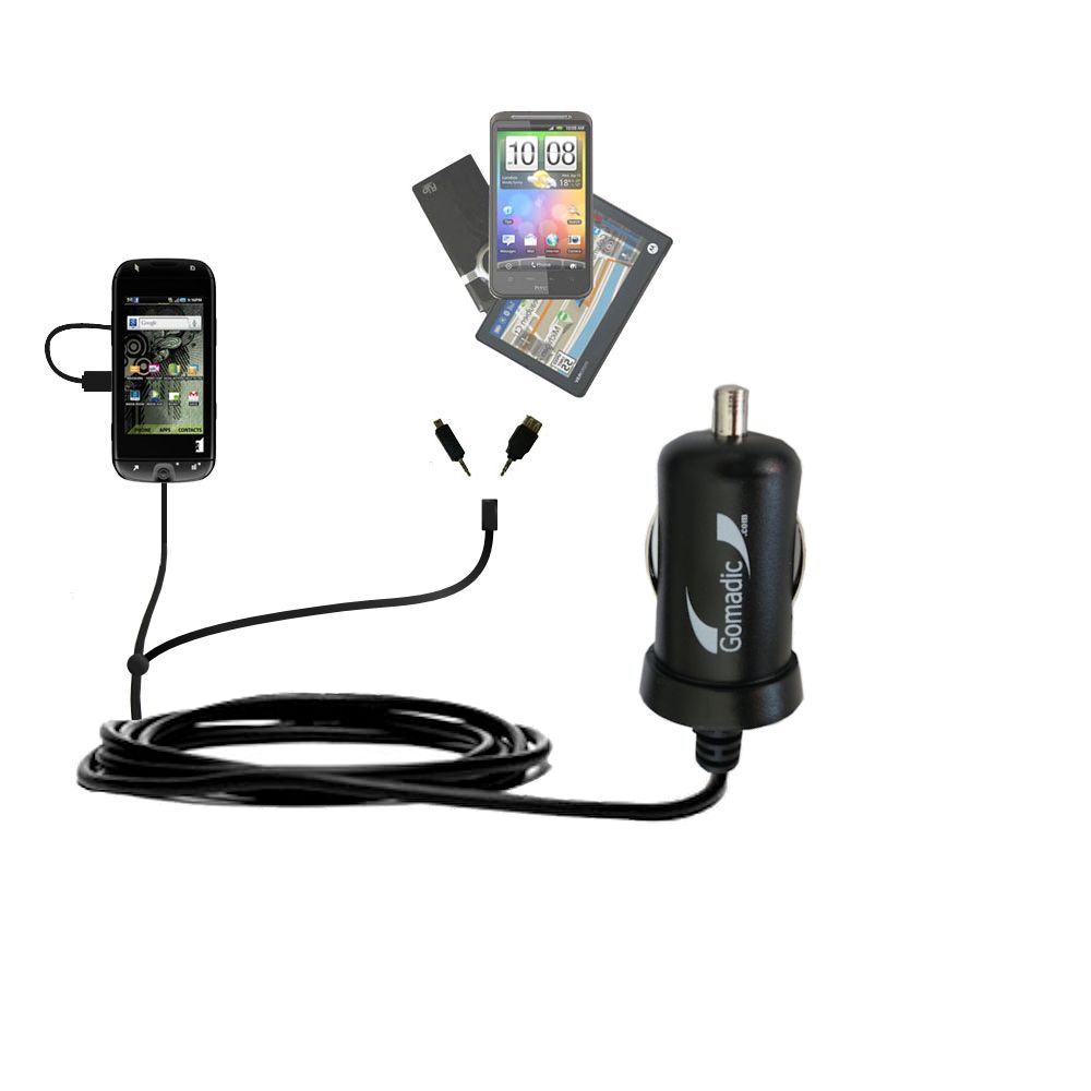 mini Double Car Charger with tips including compatible with the T-Mobile Sidekick 4G