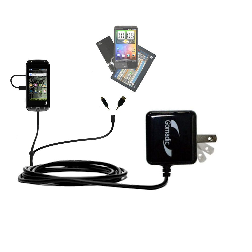 Double Wall Home Charger with tips including compatible with the T-Mobile Sidekick 4G