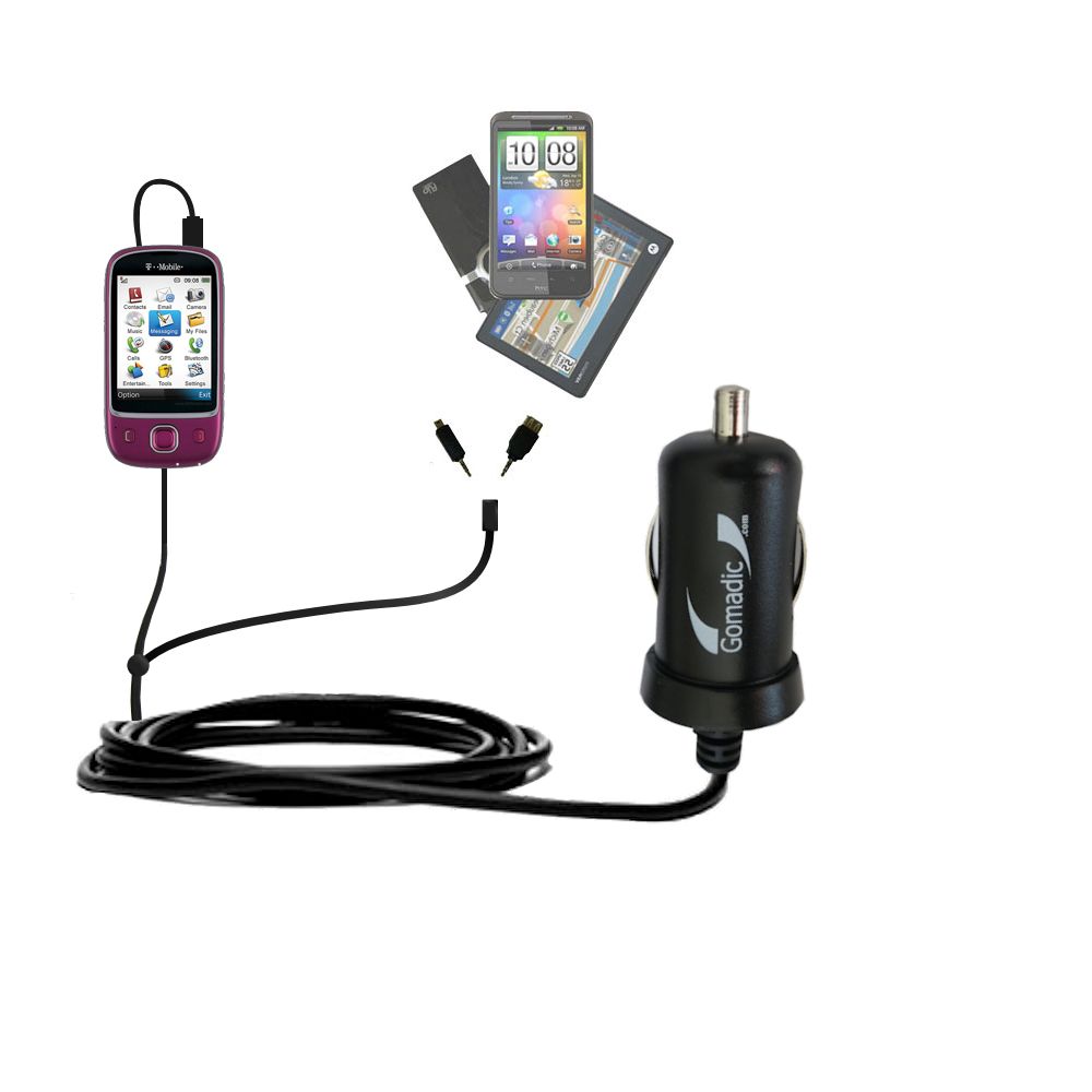 mini Double Car Charger with tips including compatible with the T-Mobile Tap