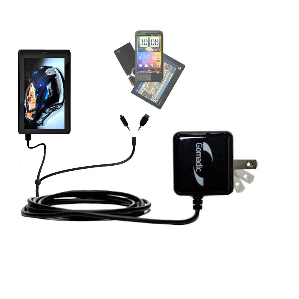 Double Wall Home Charger with tips including compatible with the Tablet Express Dragon Touch 10.1 inch R10