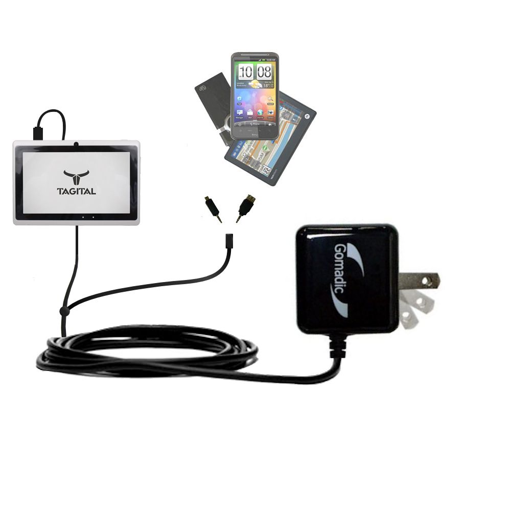 Double Wall Home Charger with tips including compatible with the Tagital tablet 7 inch