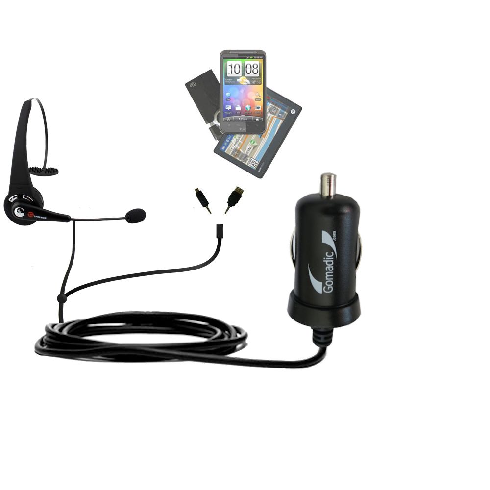 mini Double Car Charger with tips including compatible with the TaoTronics TT-BH01 / 02 / 03