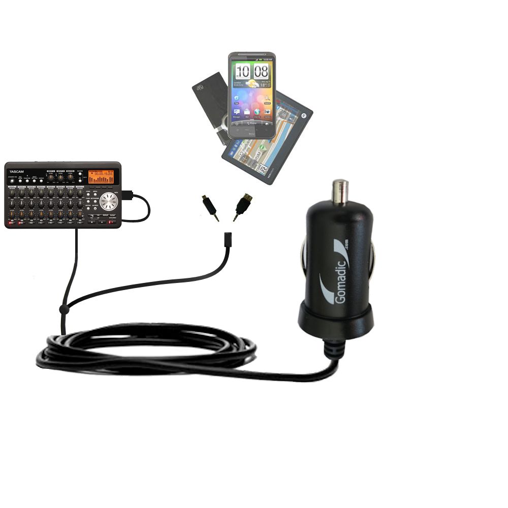 mini Double Car Charger with tips including compatible with the Tascam DP-008