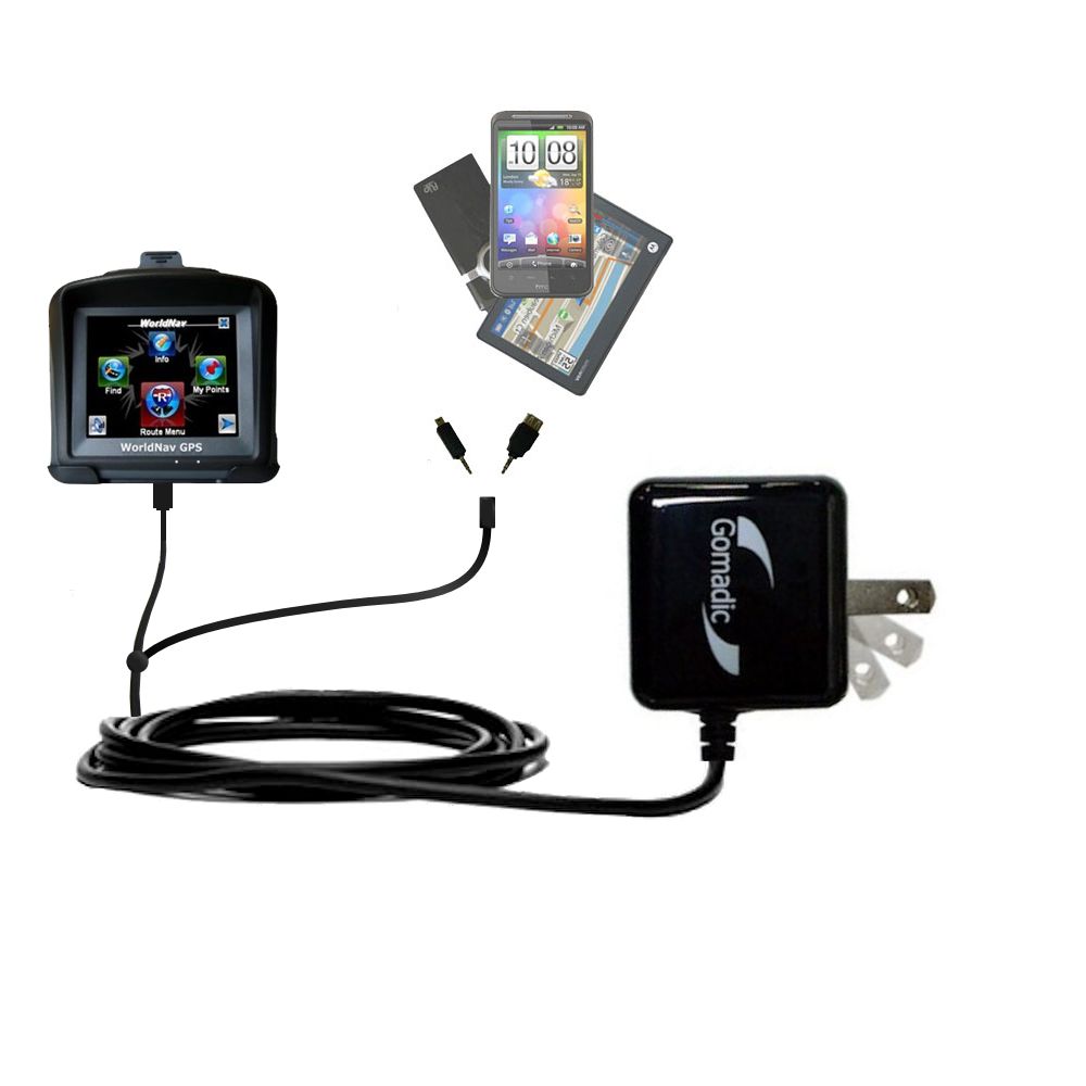 Double Wall Home Charger with tips including compatible with the Teletype WorldNav 3500