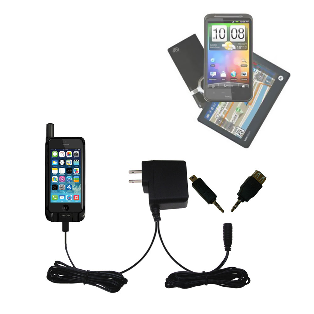 Double Wall Home Charger with tips including compatible with the Thuraya SatSleeve