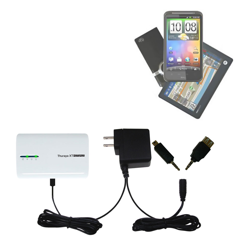 Double Wall Home Charger with tips including compatible with the Thuraya XT-Hotspot
