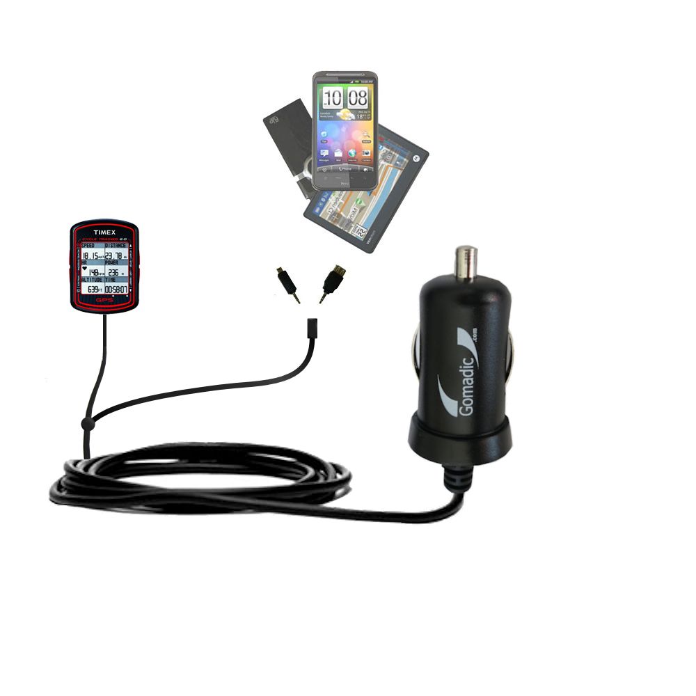 mini Double Car Charger with tips including compatible with the Timex Cycle Trainer 2.0