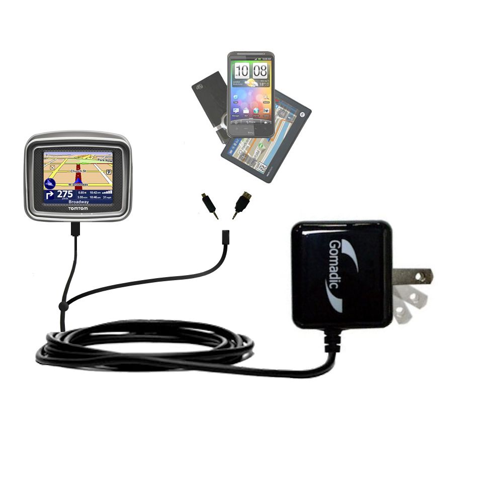 Double Wall Home Charger with tips including compatible with the TomTom RIDER 2nd edition
