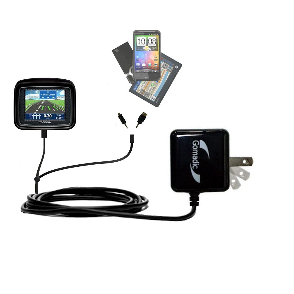 Double Wall Home Charger with tips including compatible with the TomTom Rider