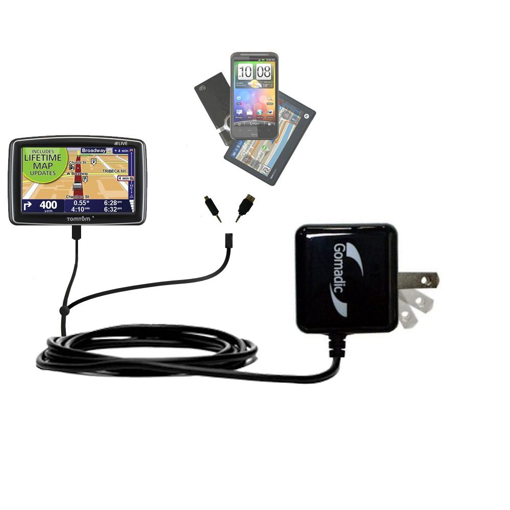 Double Wall Home Charger with tips including compatible with the TomTom XL 340S