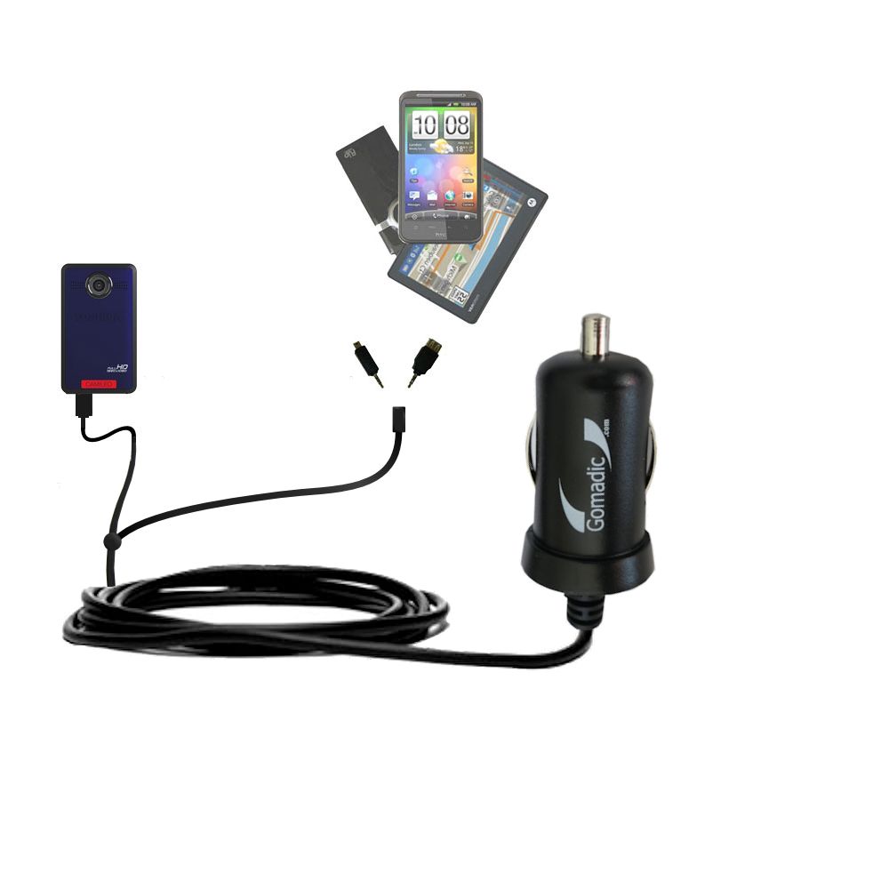 mini Double Car Charger with tips including compatible with the Toshiba Camileo Clip