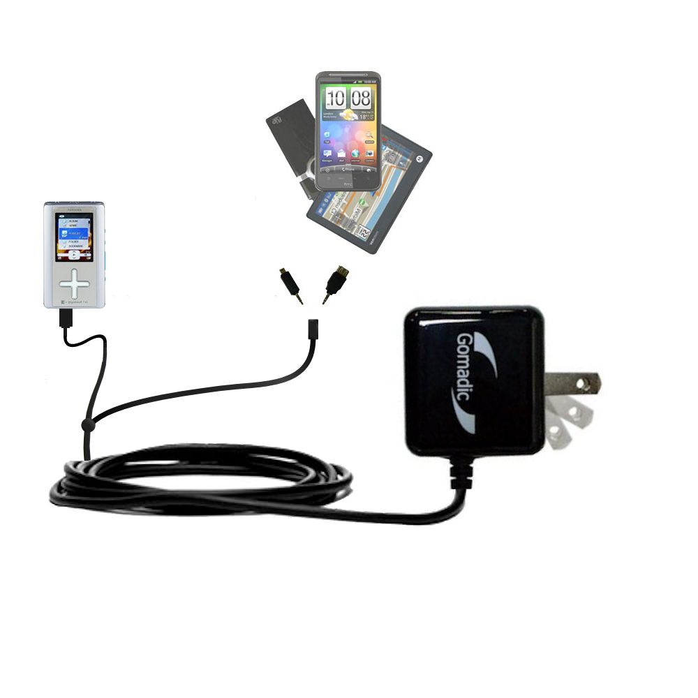 Double Wall Home Charger with tips including compatible with the Toshiba Gigabeat MEU202