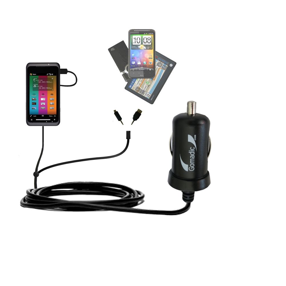 mini Double Car Charger with tips including compatible with the Toshiba TG01