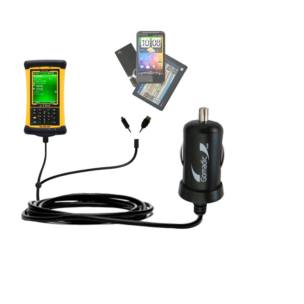 mini Double Car Charger with tips including compatible with the Trimble Nomad 900 GLC GLE GXE