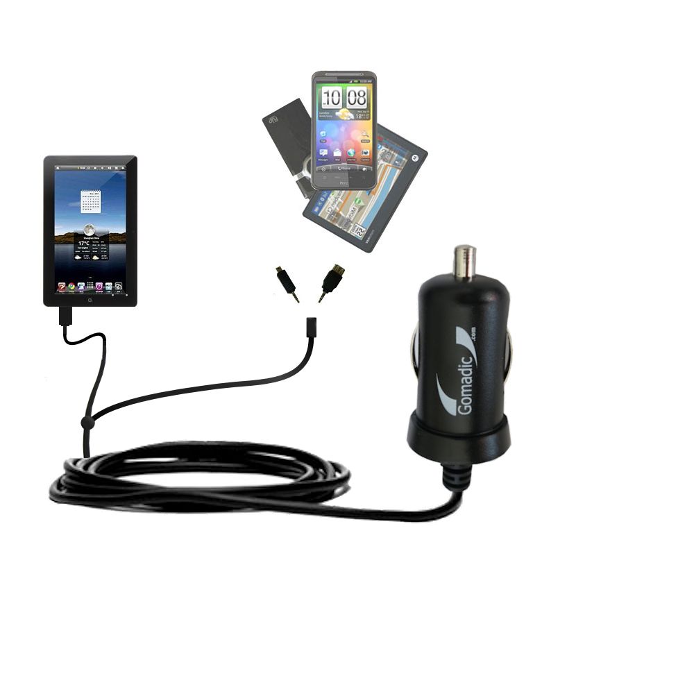 mini Double Car Charger with tips including compatible with the Tursion TS-510 C93