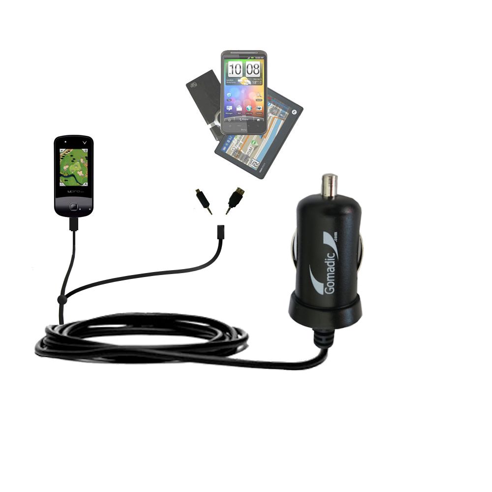 Double Port Micro Gomadic Car / Auto DC Charger suitable for the uPro MX - Charges up to 2 devices simultaneously with Gomadic TipExchange Technology