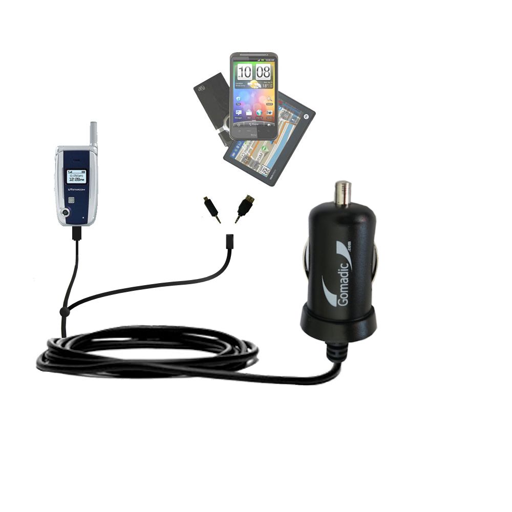 mini Double Car Charger with tips including compatible with the UTStarcom CDM 8610 VM