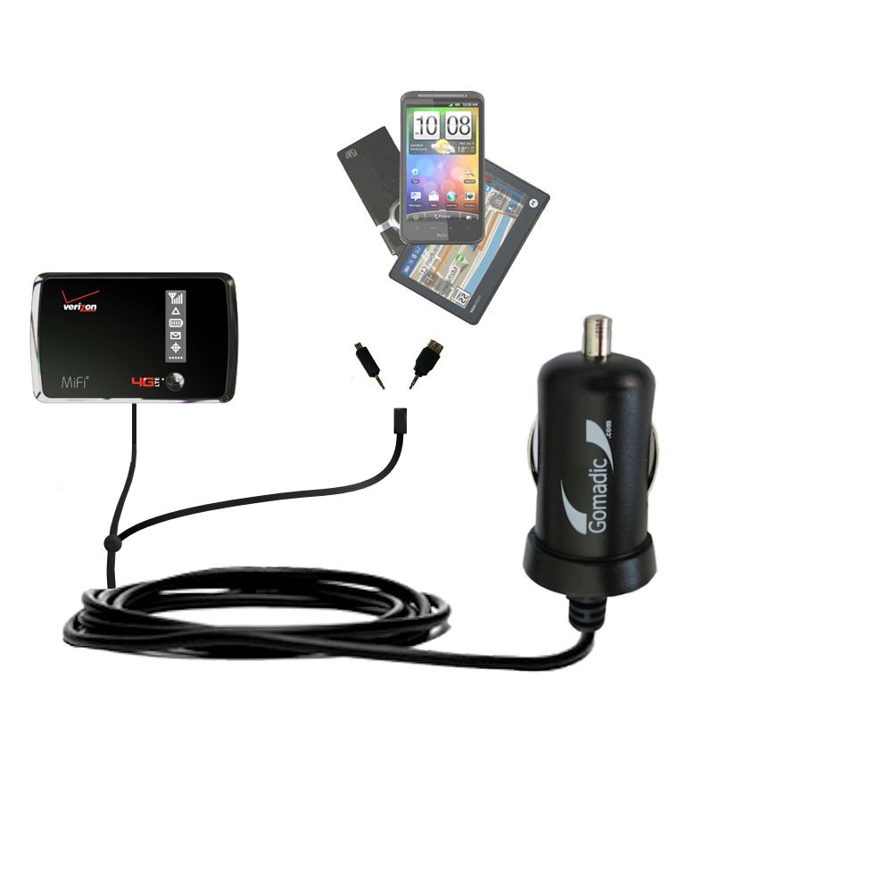 mini Double Car Charger with tips including compatible with the Verizon 4G LTE MIFI 4510L