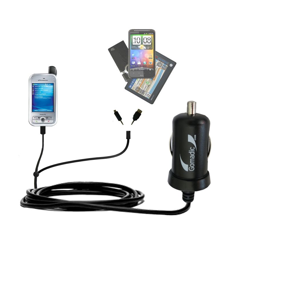 mini Double Car Charger with tips including compatible with the Verizon PPC 6700