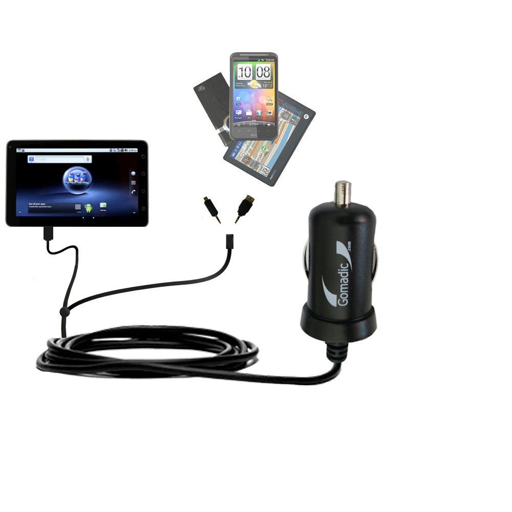 mini Double Car Charger with tips including compatible with the ViewSonic ViewPad 7
