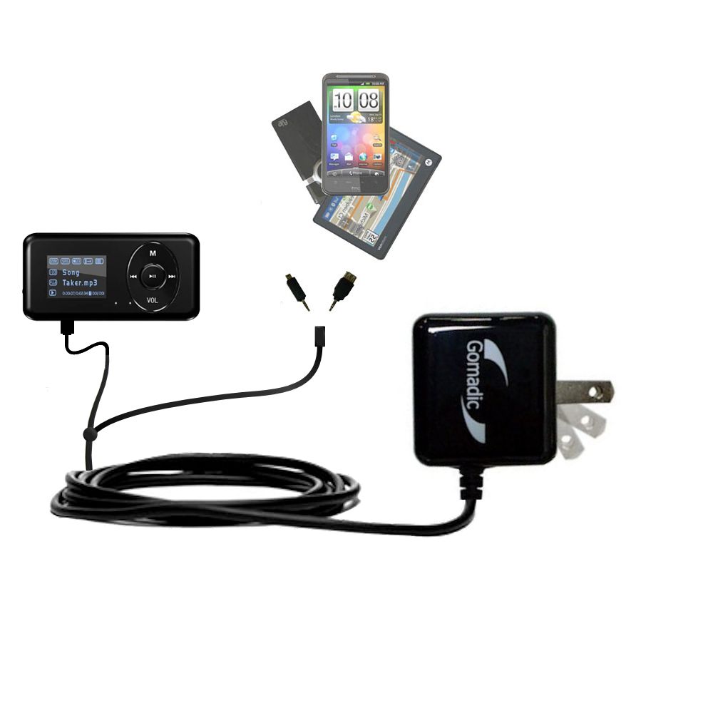 Double Wall Home Charger with tips including compatible with the Visual Land V-Clip Pro ME-903