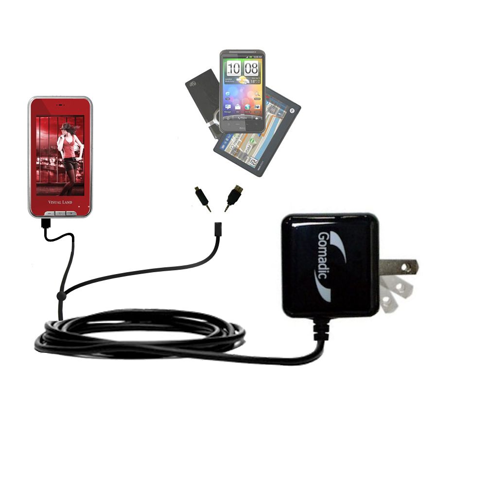 Double Wall Home Charger with tips including compatible with the Visual Land V-Touch Pro ME-905