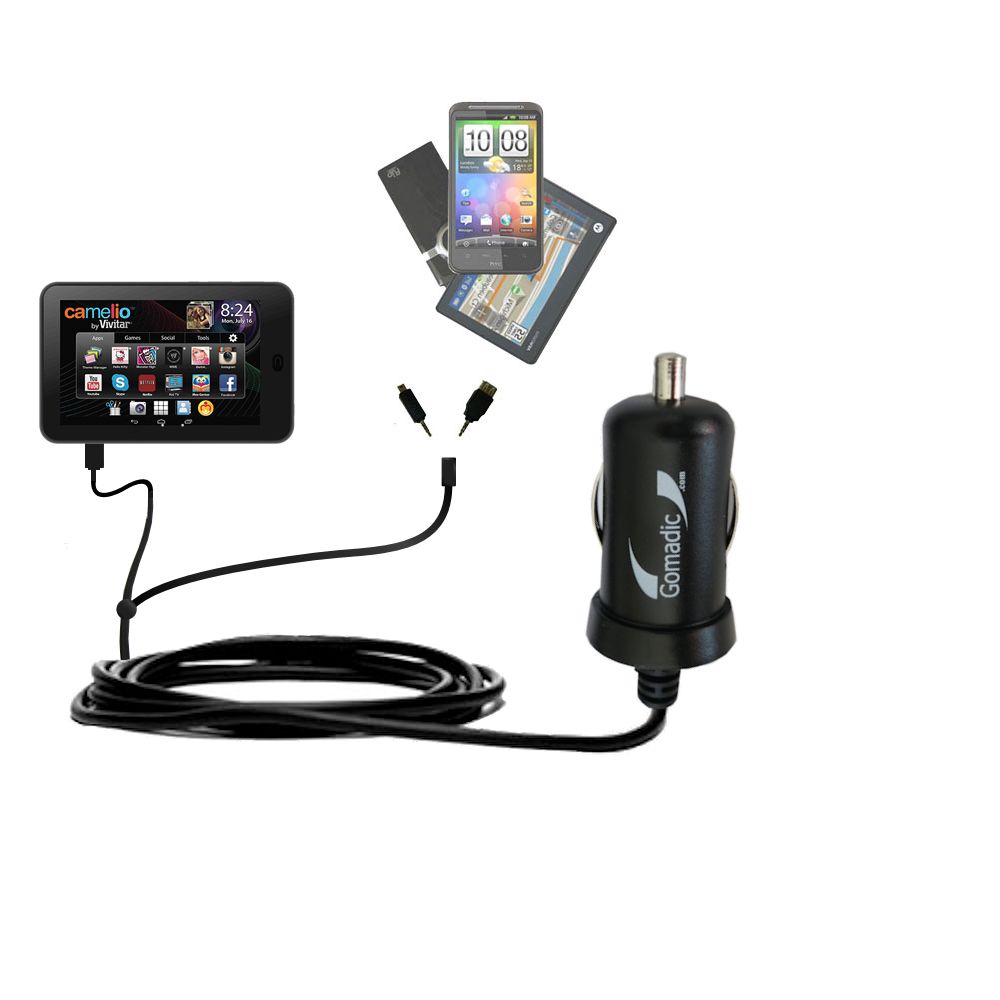 mini Double Car Charger with tips including compatible with the Vivitar Camelio