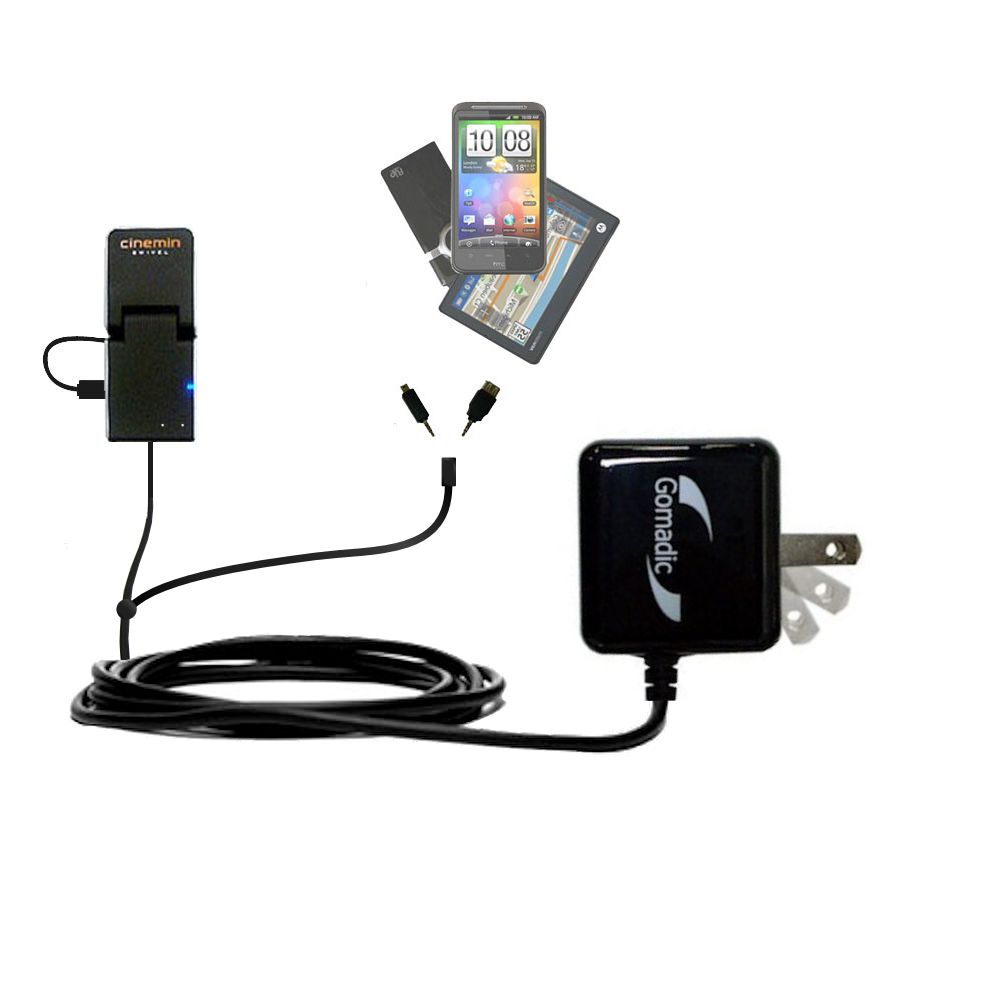Double Wall Home Charger with tips including compatible with the Wowwee Cinemin Swivel