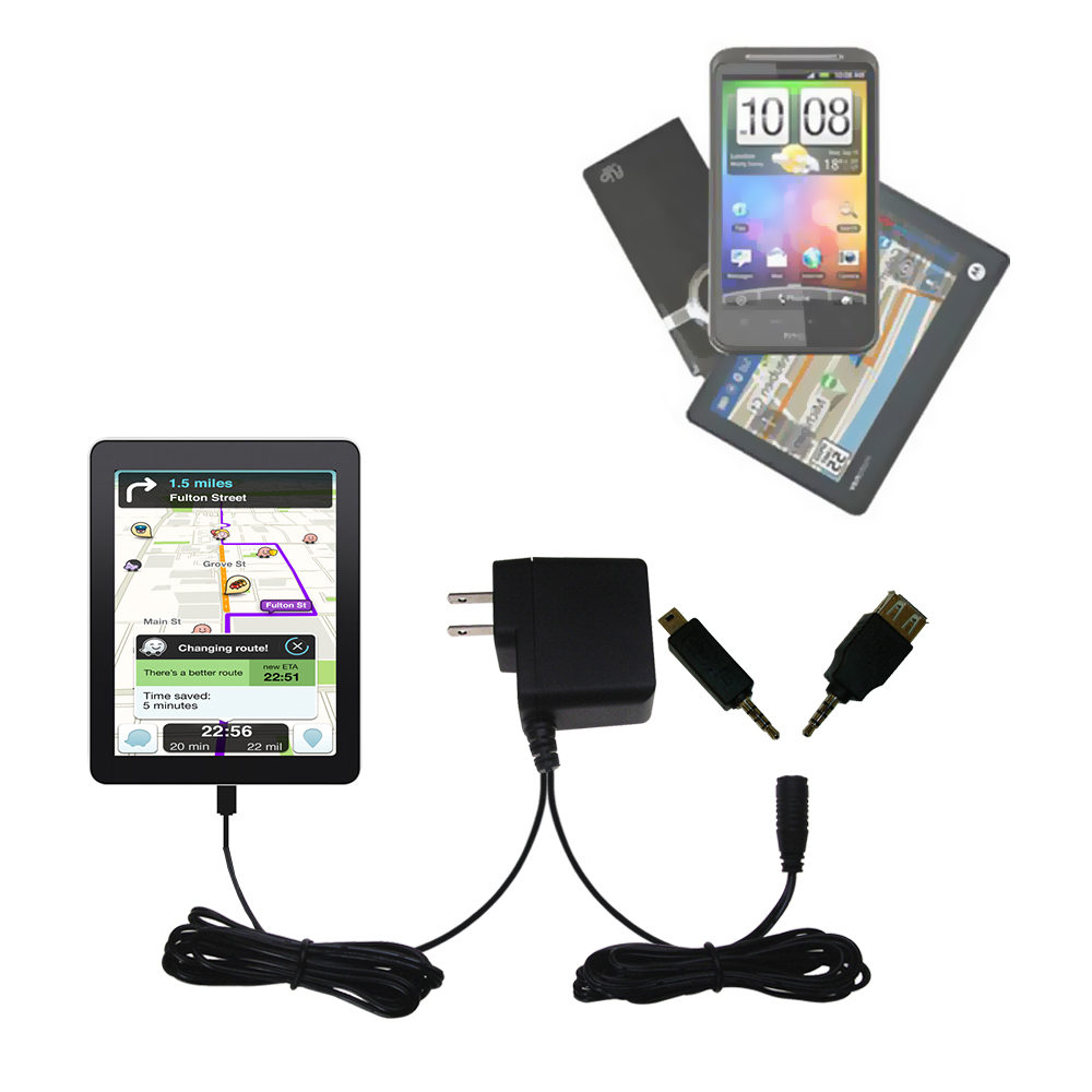 Double Wall Home Charger with tips including compatible with the Zeki 8 Inch Tablet - TBQG855B / TBQG884B