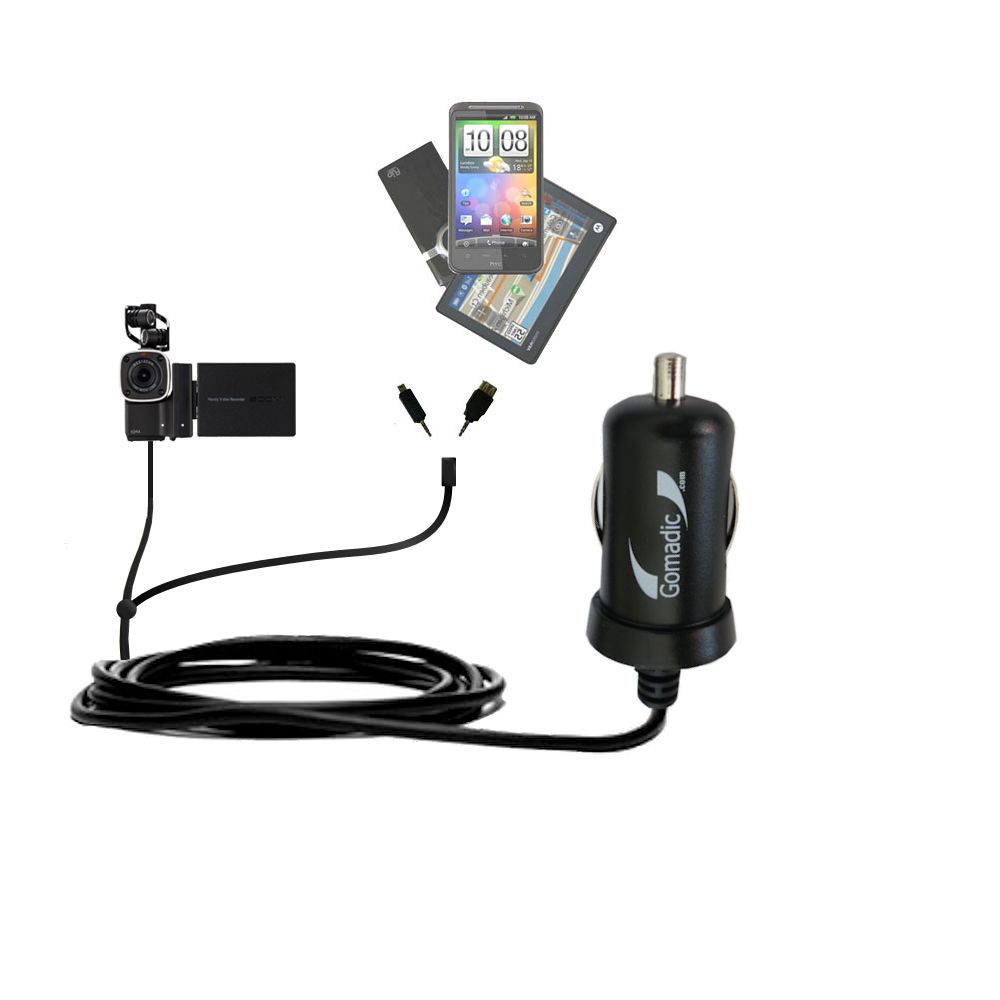 mini Double Car Charger with tips including compatible with the Zoom Q4