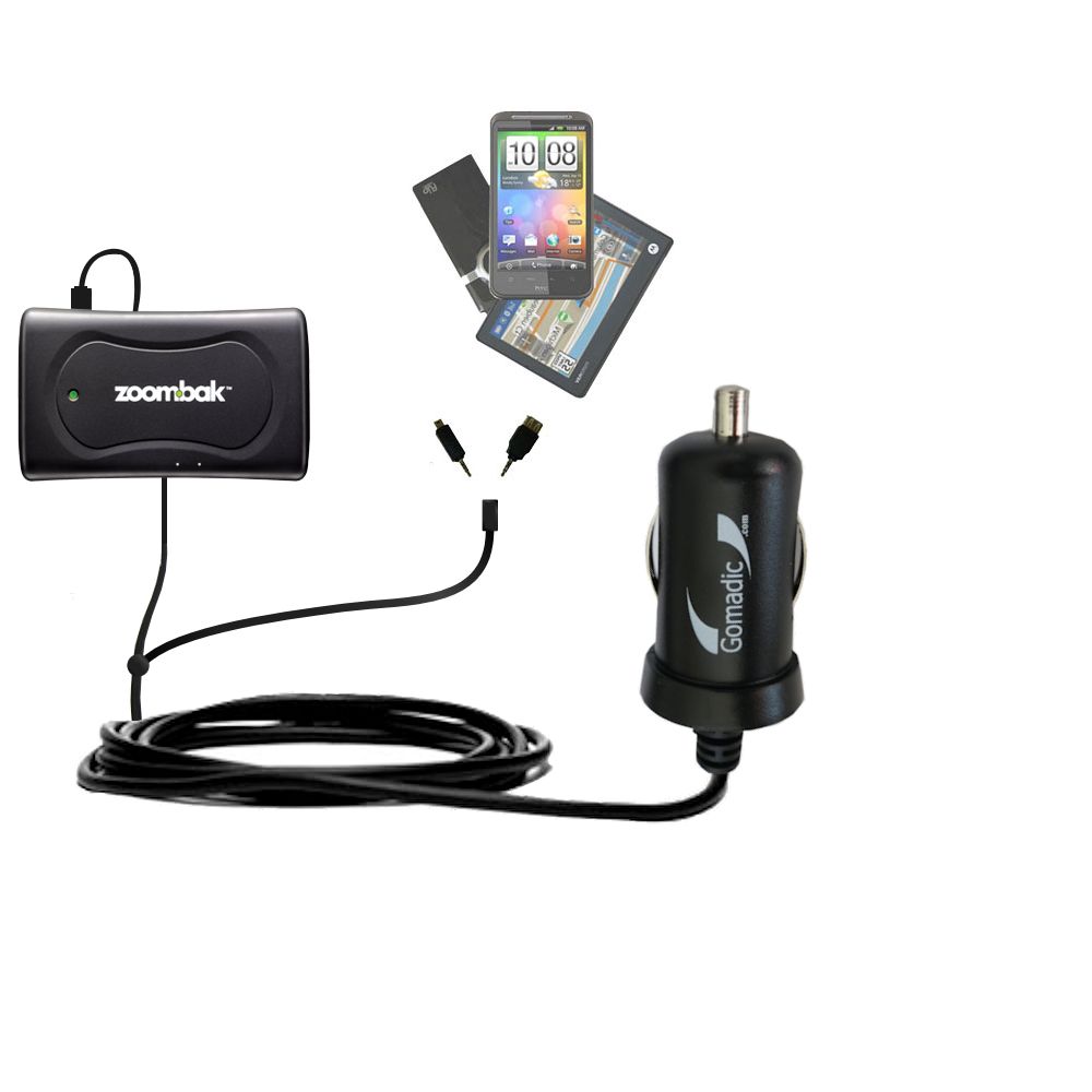 mini Double Car Charger with tips including compatible with the Zoombak Advanced GPS Universal Locator