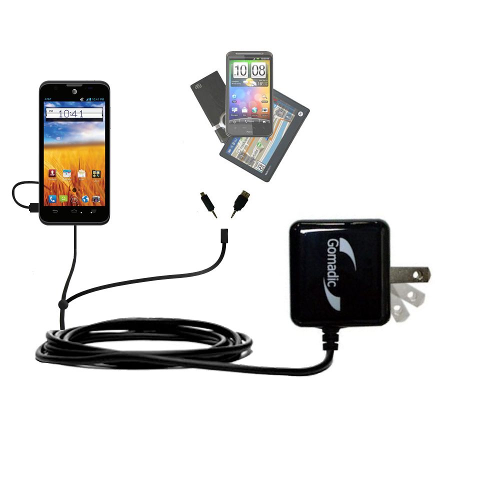 Double Wall Home Charger with tips including compatible with the ZTE Mustang Z998
