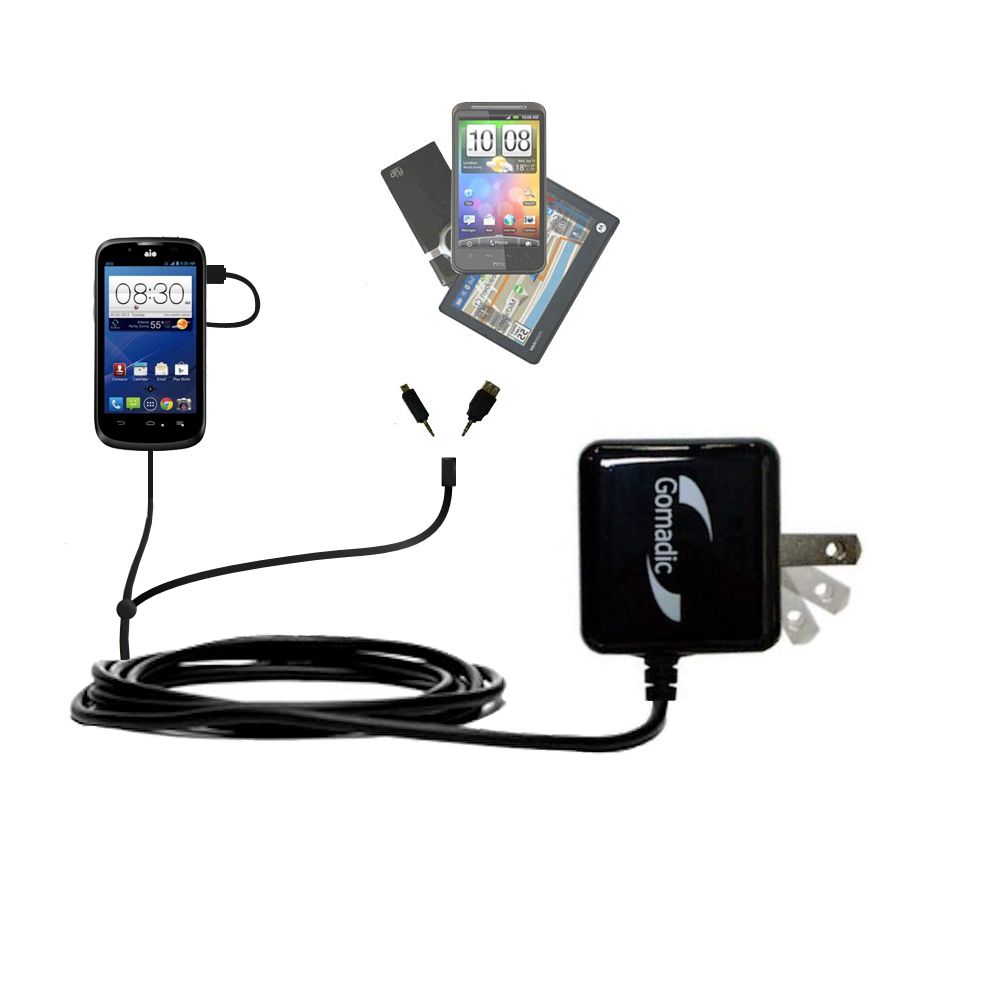 Double Wall Home Charger with tips including compatible with the ZTE Overture