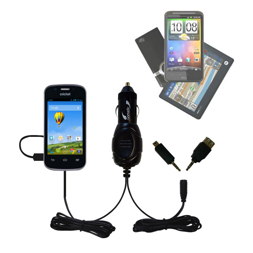 mini Double Car Charger with tips including compatible with the ZTE Prelude 2