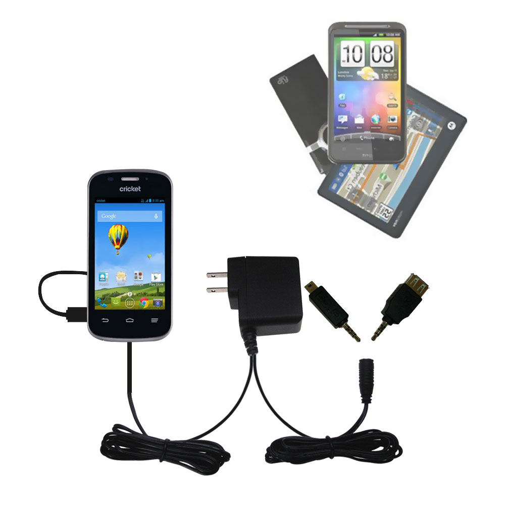 Double Wall Home Charger with tips including compatible with the ZTE Prelude 2