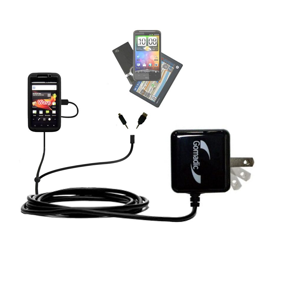 Double Wall Home Charger with tips including compatible with the ZTE Warp / N860