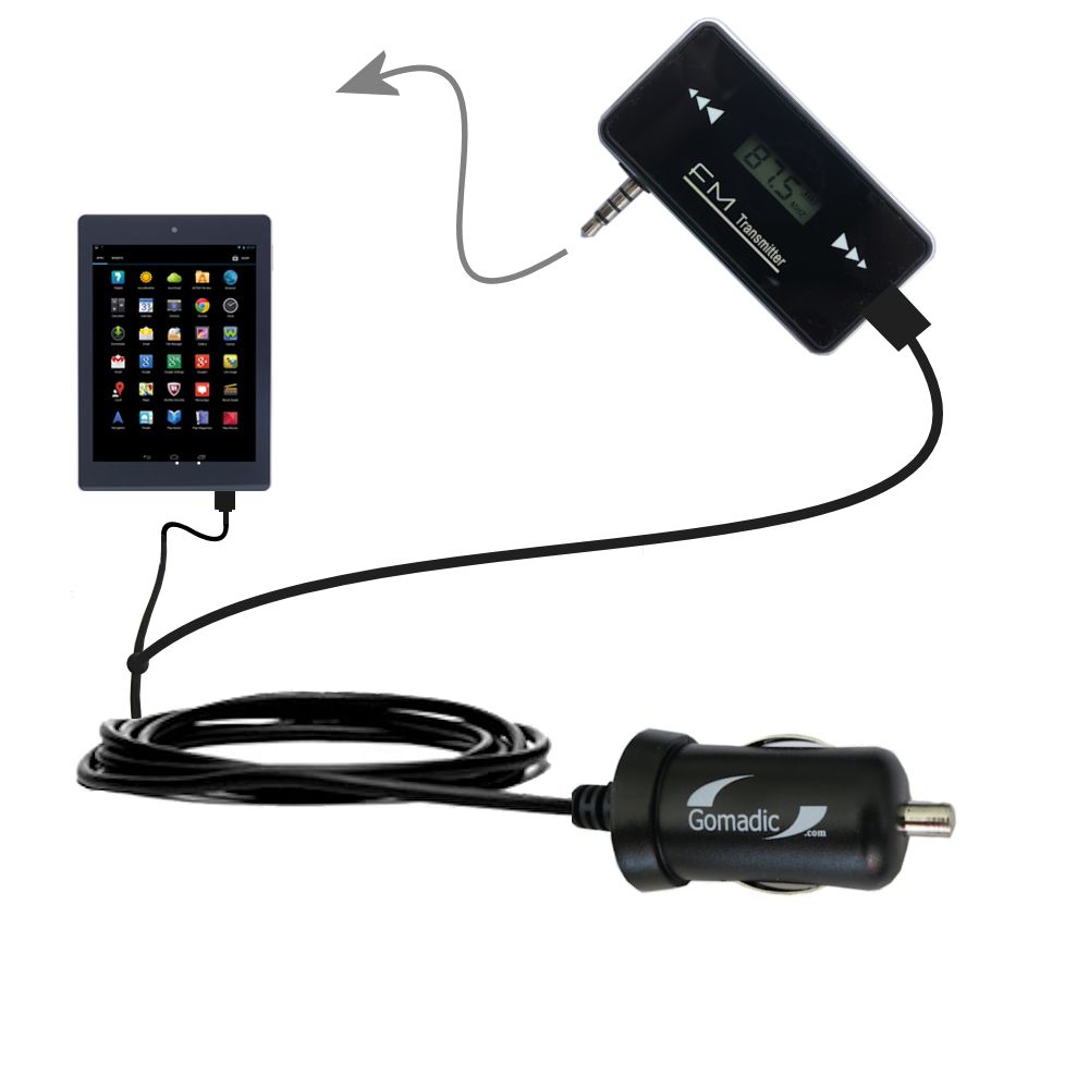 FM Transmitter Plus Car Charger compatible with the Acer Iconia A1