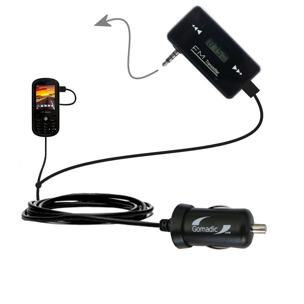 FM Transmitter Plus Car Charger compatible with the Alcatel Sparq II