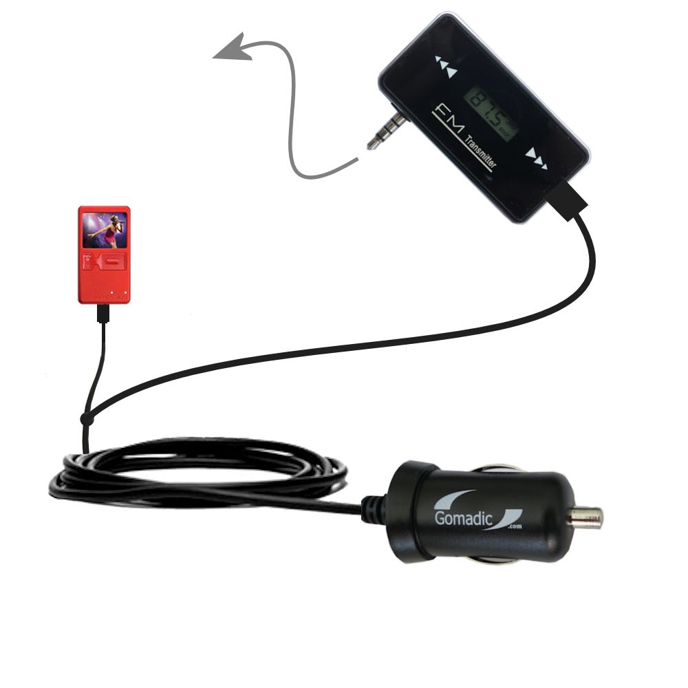FM Transmitter Plus Car Charger compatible with the Archos 105