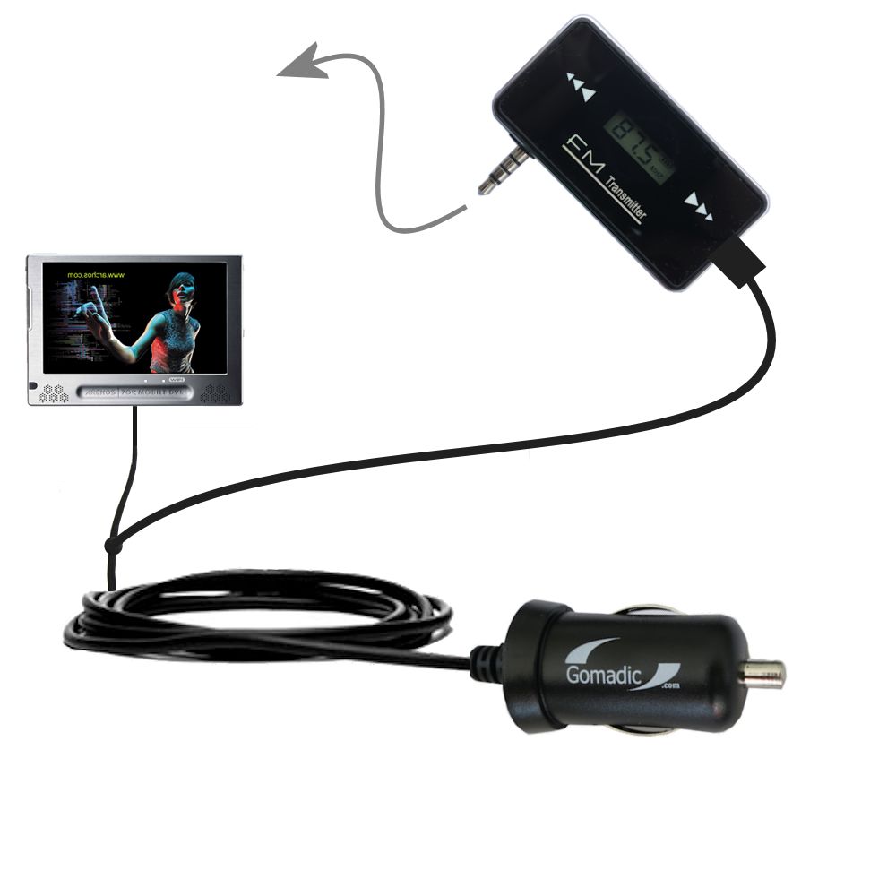 FM Transmitter Plus Car Charger compatible with the Archos 704 WiFi
