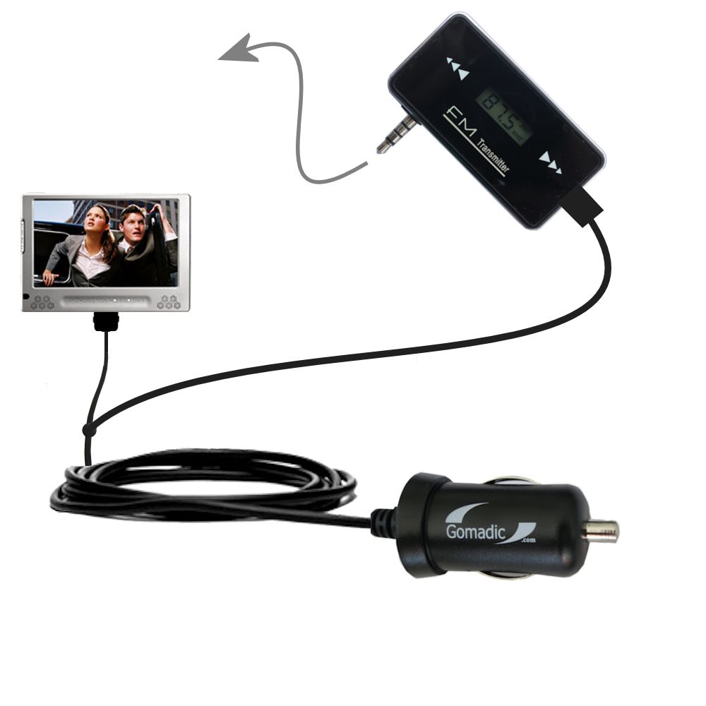 FM Transmitter Plus Car Charger compatible with the Archos 705 WiFi