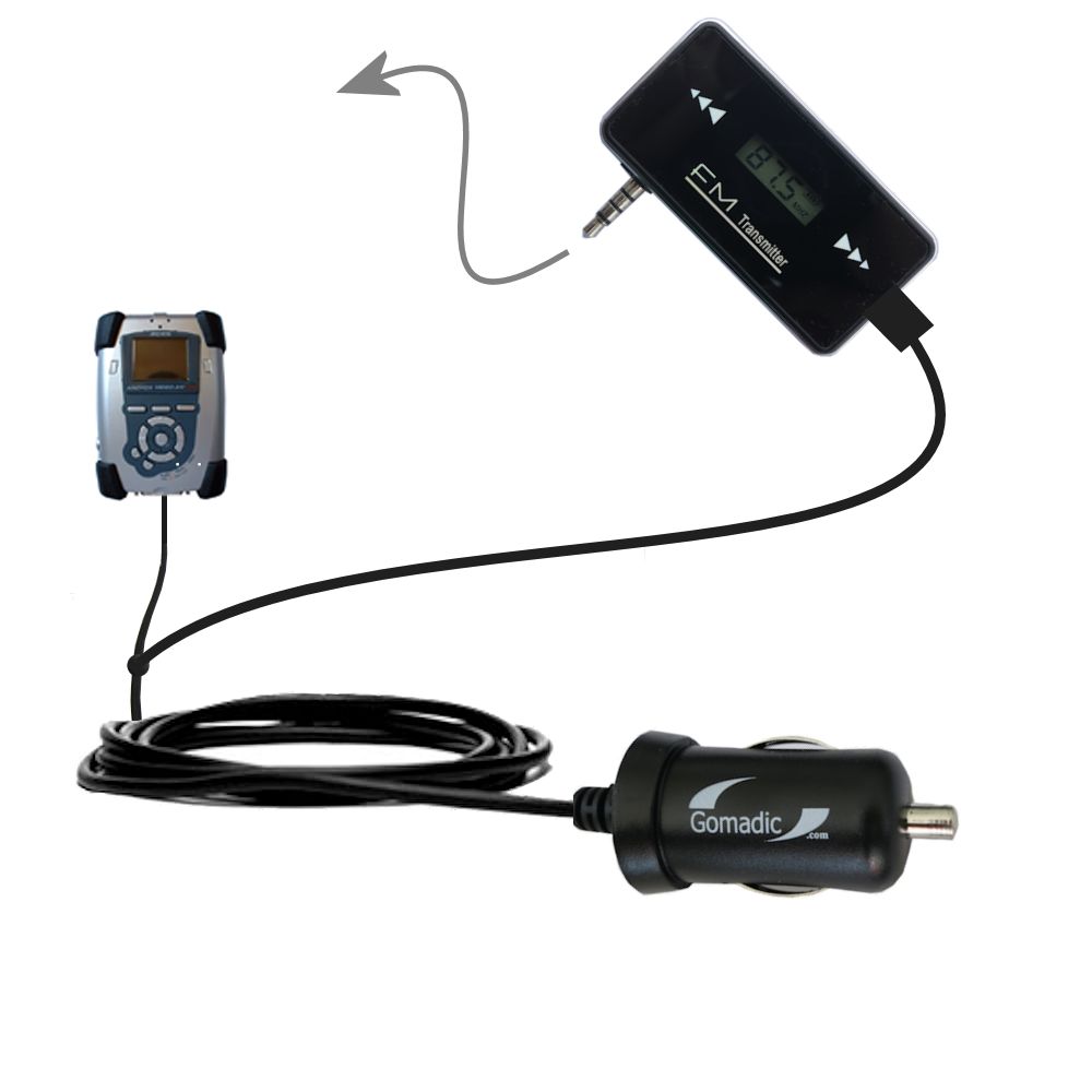 FM Transmitter Plus Car Charger compatible with the Archos AV100 AV120