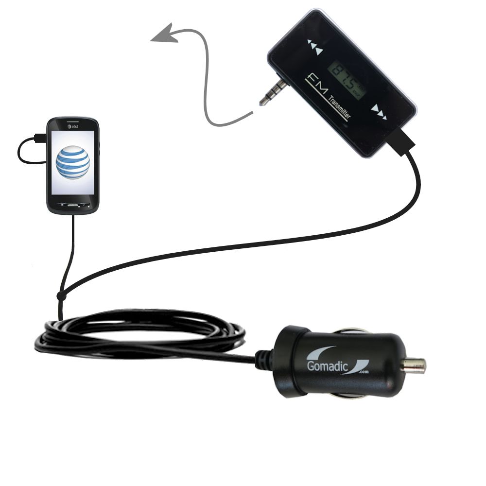 FM Transmitter Plus Car Charger compatible with the AT&T Avail