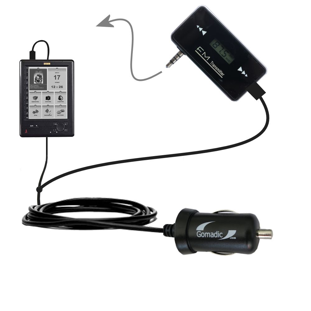 FM Transmitter Plus Car Charger compatible with the Azbooka N516