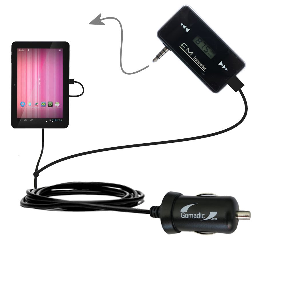 FM Transmitter Plus Car Charger compatible with the Azpen A1020