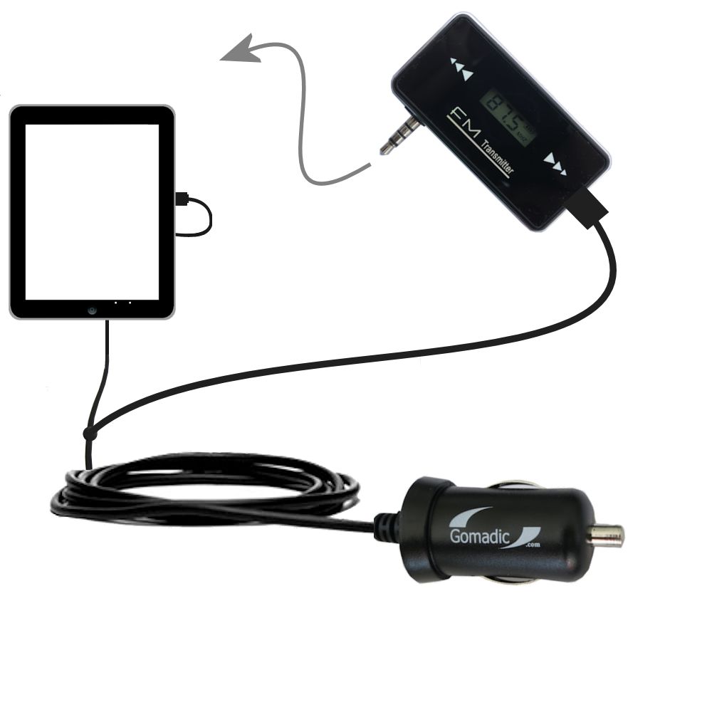 FM Transmitter Plus Car Charger compatible with the Azpen A820