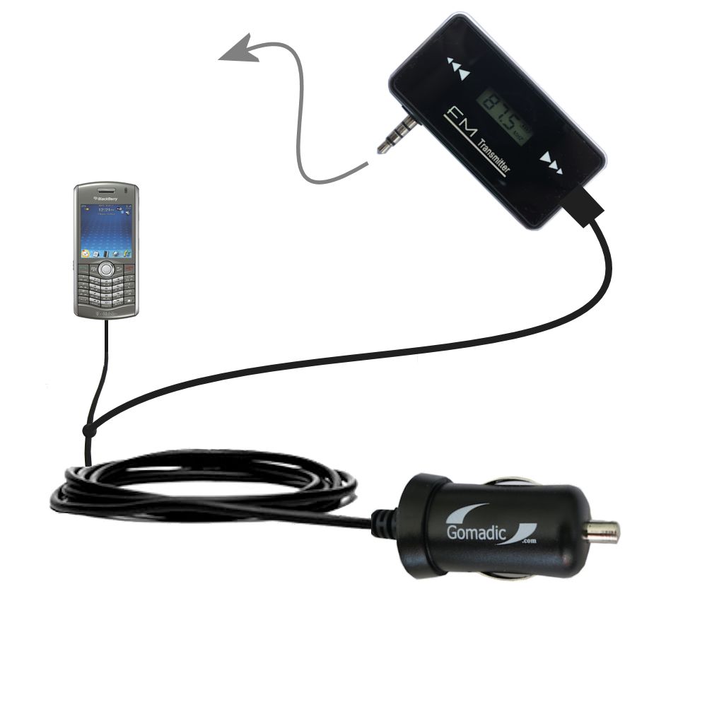 FM Transmitter Plus Car Charger compatible with the Blackberry 8120