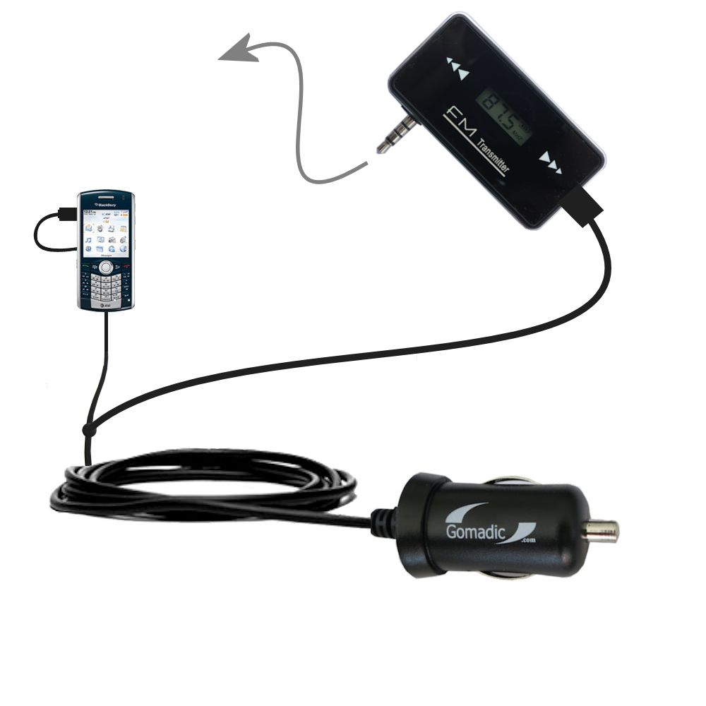 3rd Generation Powerful Audio FM Transmitter with Car Charger suitable for the Blackberry 8210 - Uses Gomadic TipExchange Technology