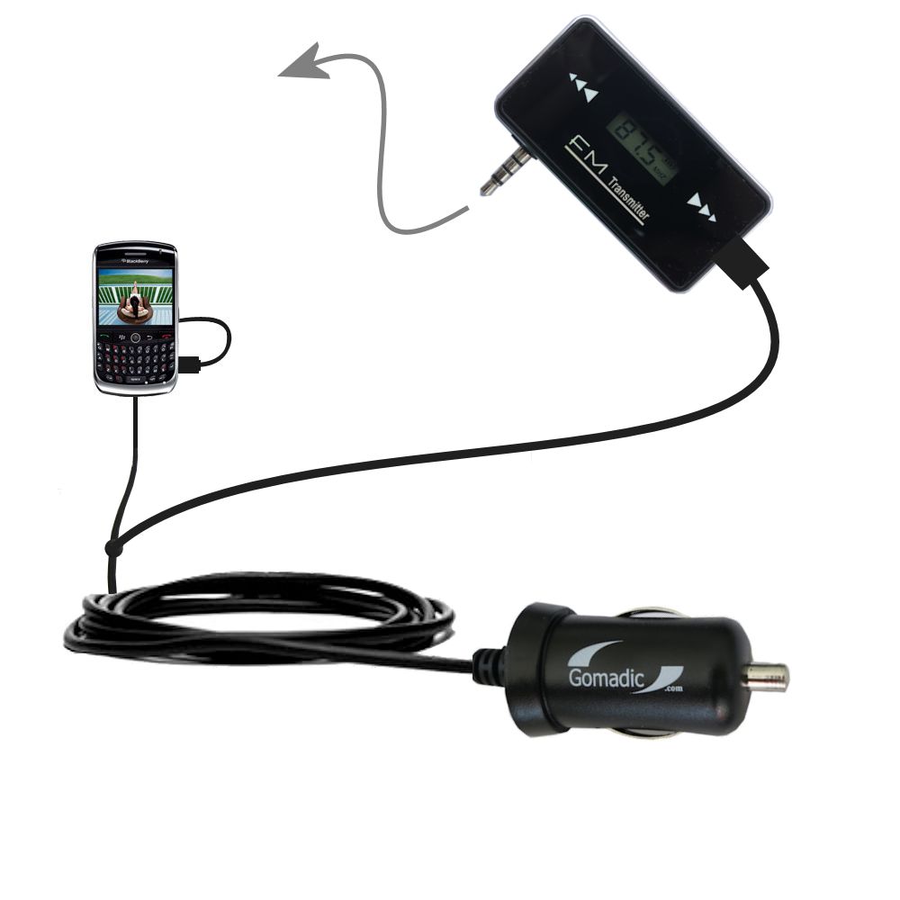 FM Transmitter Plus Car Charger compatible with the Blackberry 8900